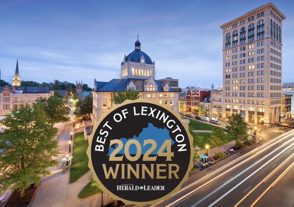 lexington KY skyline with award badge